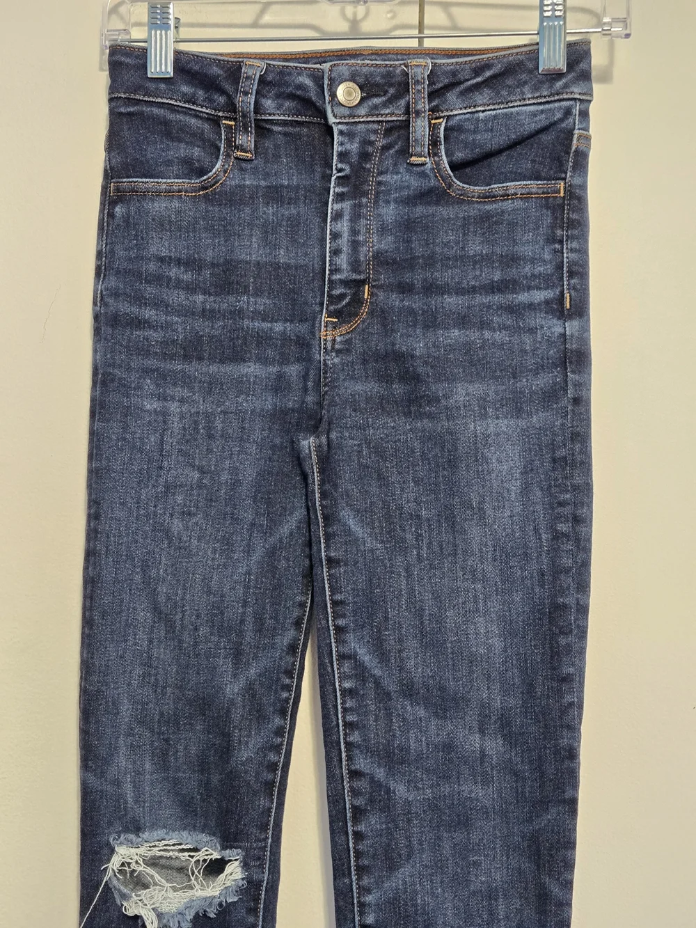 American Eagle Super‎ Hi-Rise Jegging Distressed Skinny Jeans Size 0